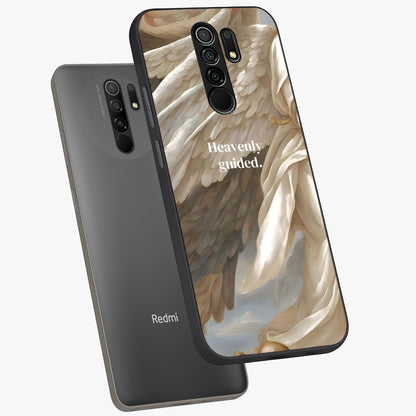 Divine Winged Grace Glass Case displayed in angled mockup highlighting graceful wing design with divine aesthetic style.