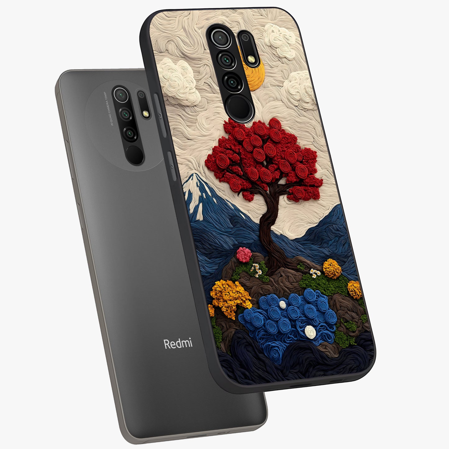 Eternal Nature Tapestry Glass Case displayed in angled mockup highlighting detailed botanical pattern with artistic aesthetic.