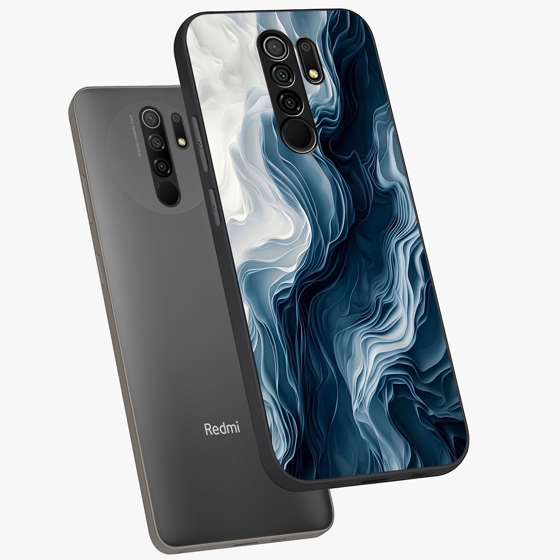 Ethereal Paper Marble Glass Case displayed in angled mockup highlighting elegant marble pattern with modern aesthetic style.
