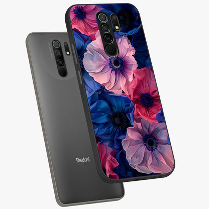 Flower Paper Art Pattern Glass Case displayed in angled mockup highlighting layered paper flower design with artistic aesthetic.