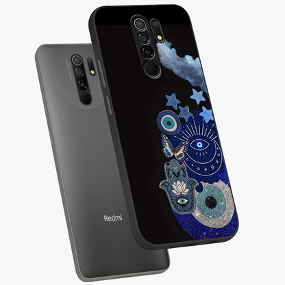 Galactic Charm Cluster Glass Case displayed in angled mockup highlighting luminous galaxy inspired design with dreamy aesthetic.