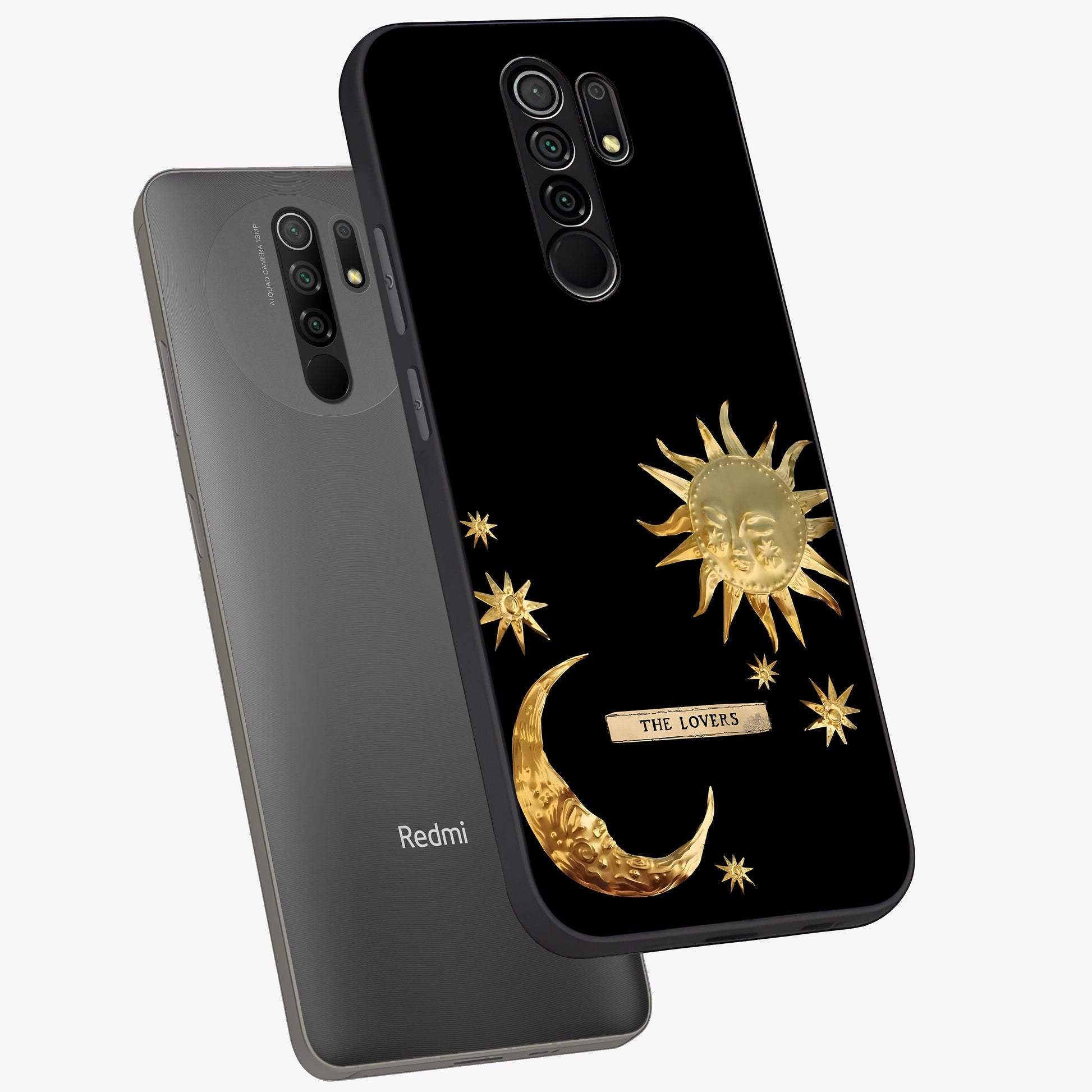 Gold Sun Blush Glass Case displayed in angled mockup highlighting radiant sun design with warm golden aesthetic.