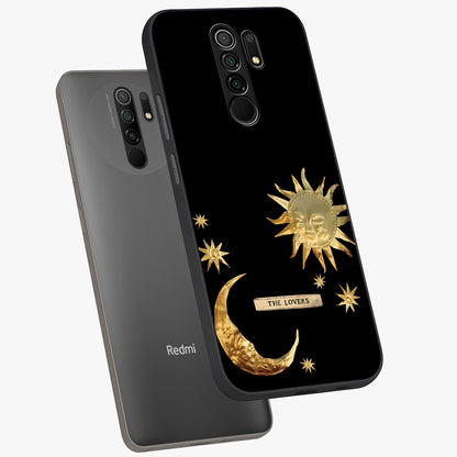 Gold Sun Blush Glass Case displayed in angled mockup highlighting radiant sun design with warm golden aesthetic.