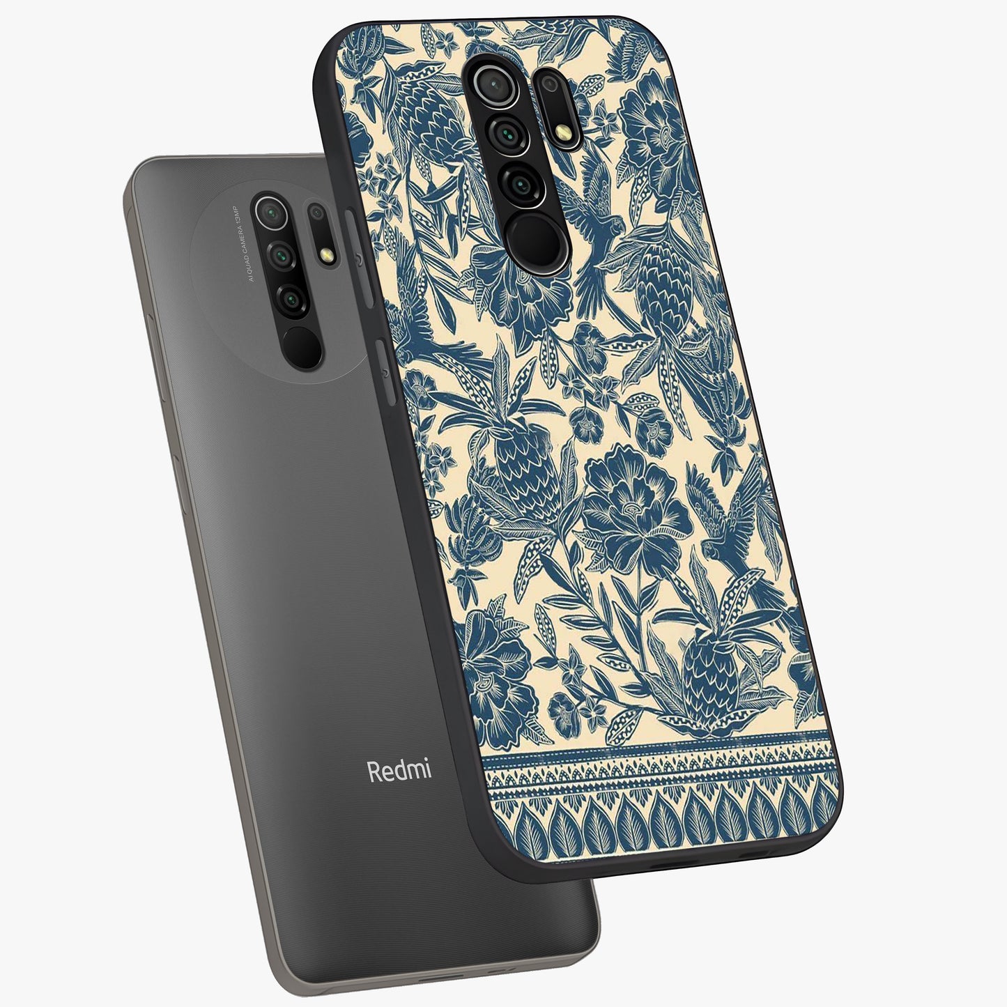 Heirloom Wild Bloom Glass Case displayed in angled mockup highlighting botanical bloom design with classic aesthetic style.