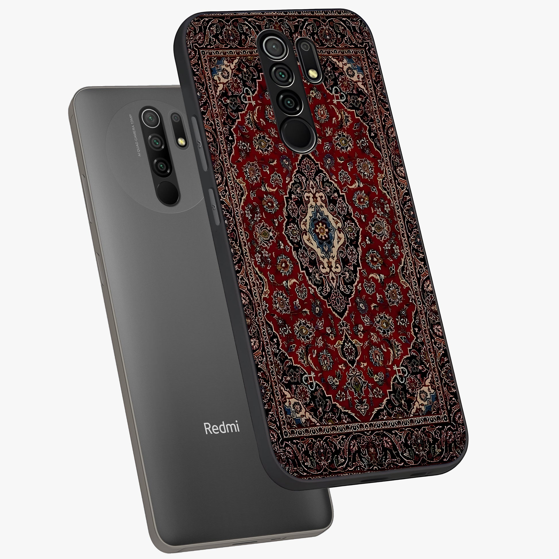 Heritage Carpet Royale Glass Case displayed in angled mockup highlighting intricate royal carpet design with heritage aesthetic.