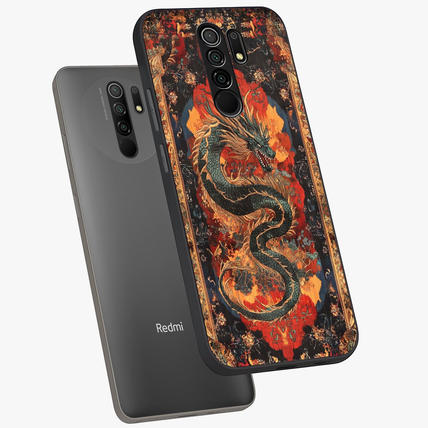Inferno Dragon Soul Glass Case displayed in angled mockup highlighting powerful dragon illustration with inferno aesthetic.