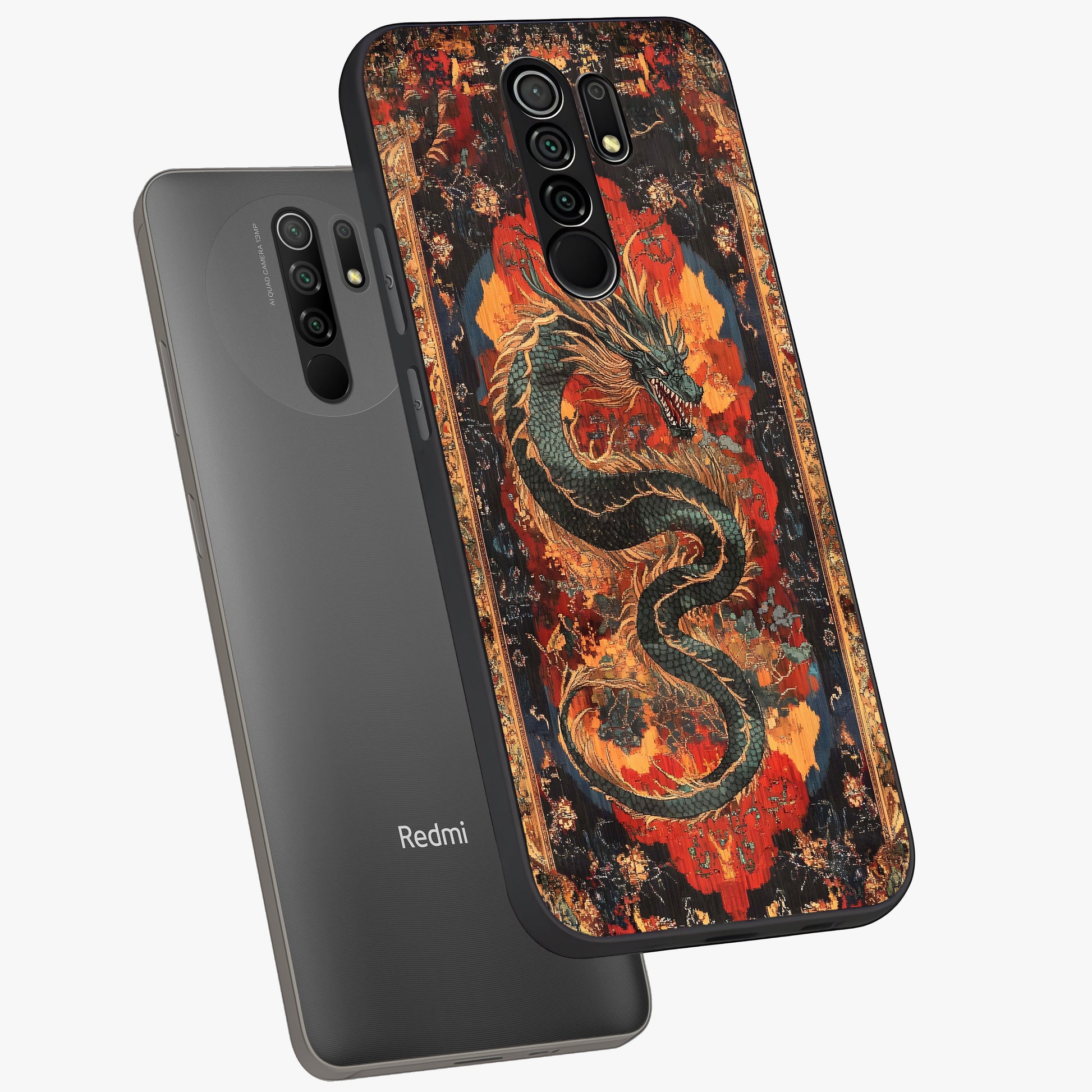 Inferno Dragon Soul Glass Case displayed in angled mockup highlighting powerful dragon illustration with inferno aesthetic.