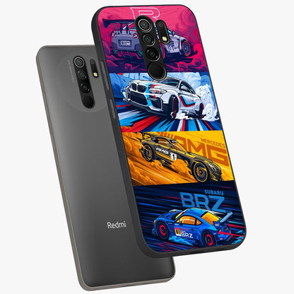 JDM Sports Car Glass Case displayed in angled mockup highlighting sleek Japanese racing car design with automotive aesthetic.