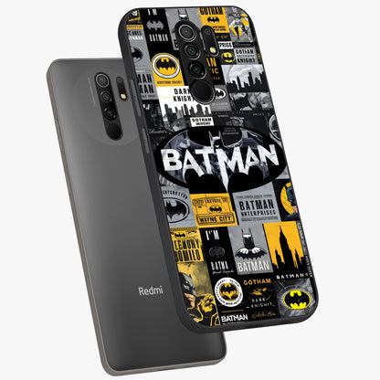 Knight Gotham Rise Glass Case displayed in angled mockup highlighting powerful knight silhouette design with dramatic aesthetic.