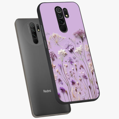 Lavender Blossom Dream Glass Case displayed in angled mockup highlighting dreamy lavender flower design with calming aesthetic style.