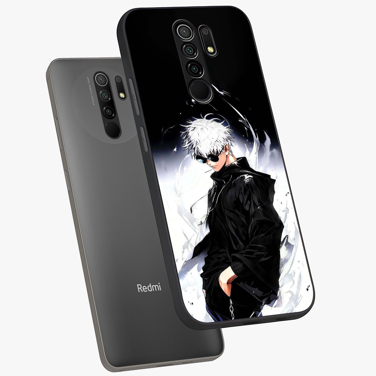 Limitless Shadow King Glass Case displayed in angled mockup highlighting dramatic dark hero design with intense aesthetic.