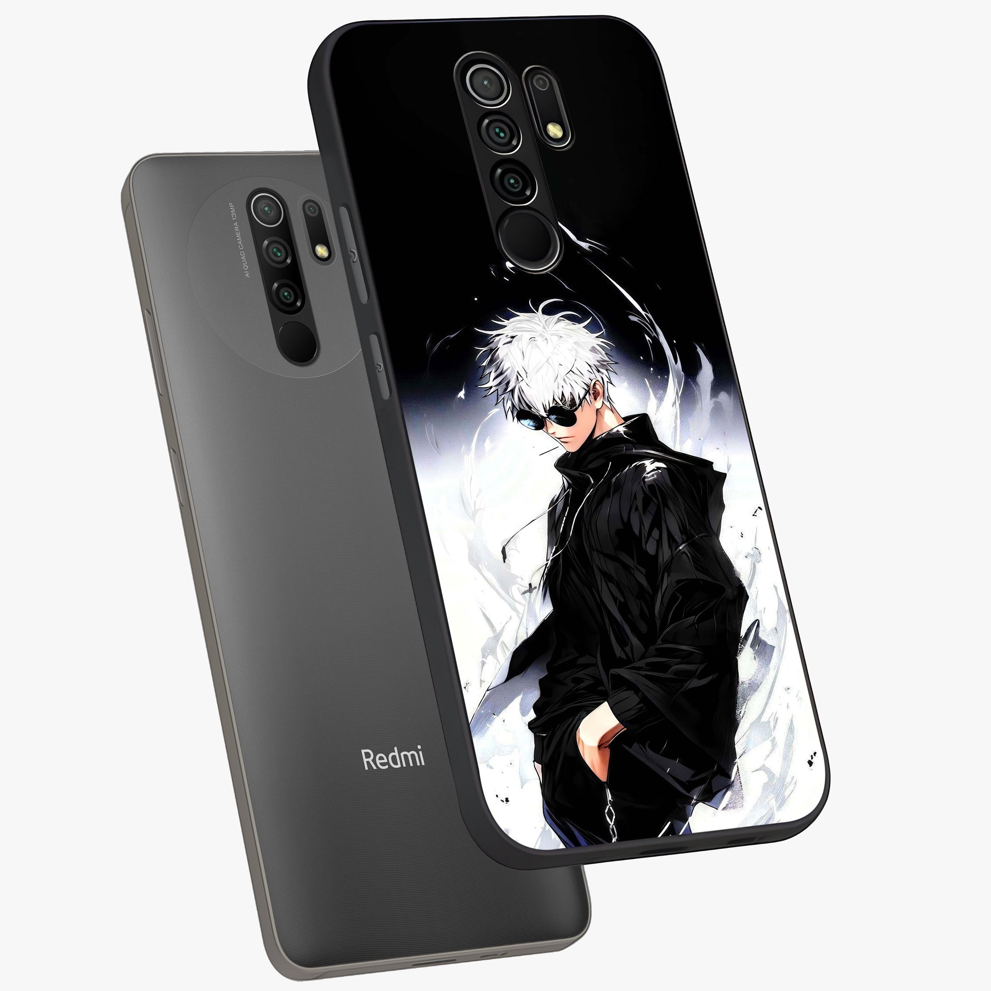 Limitless Shadow King Glass Case displayed in angled mockup highlighting dramatic dark hero design with intense aesthetic.