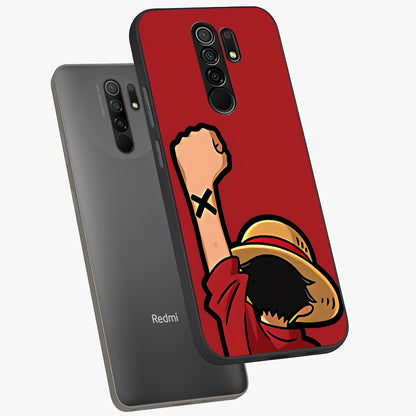 Luffy X Spirit Glass Case displayed in angled mockup highlighting powerful anime design with energetic action aesthetic.