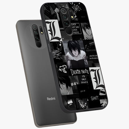 Midnight Chaos Mind Glass Case displayed in angled mockup highlighting chaotic artistic design with dramatic midnight aesthetic.
