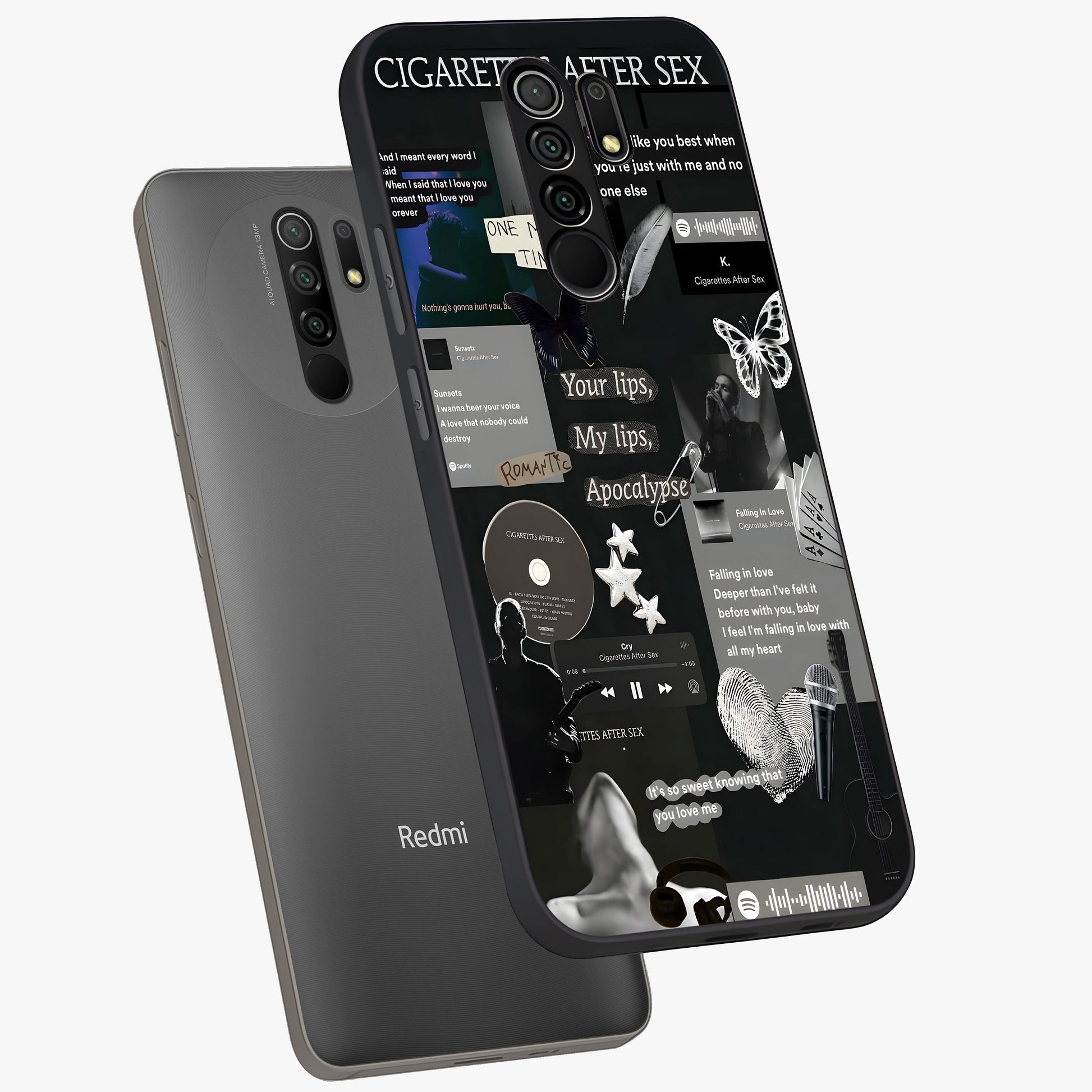 Midnight Love Echo Glass Case displayed in angled mockup highlighting elegant love inspired design with deep aesthetic style.