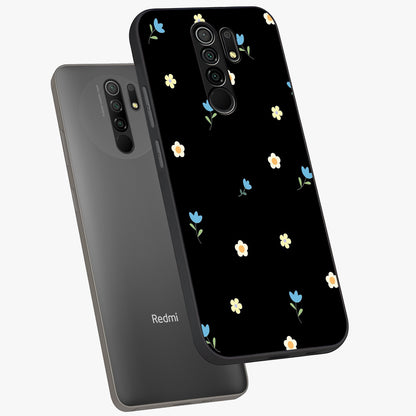 Minimal Petal Whispers Glass Case displayed in angled mockup highlighting delicate petal design with clean minimal aesthetic.