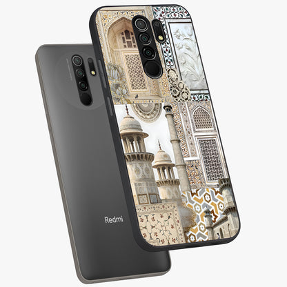 Mughal Marble Legacy Glass Case displayed in angled mockup highlighting elegant heritage marble artwork with royal aesthetic.