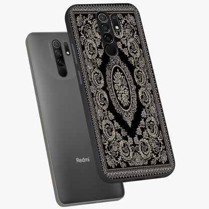 Noir Bloom Elegance Glass Case displayed in angled mockup highlighting refined flower design with stylish noir aesthetic.