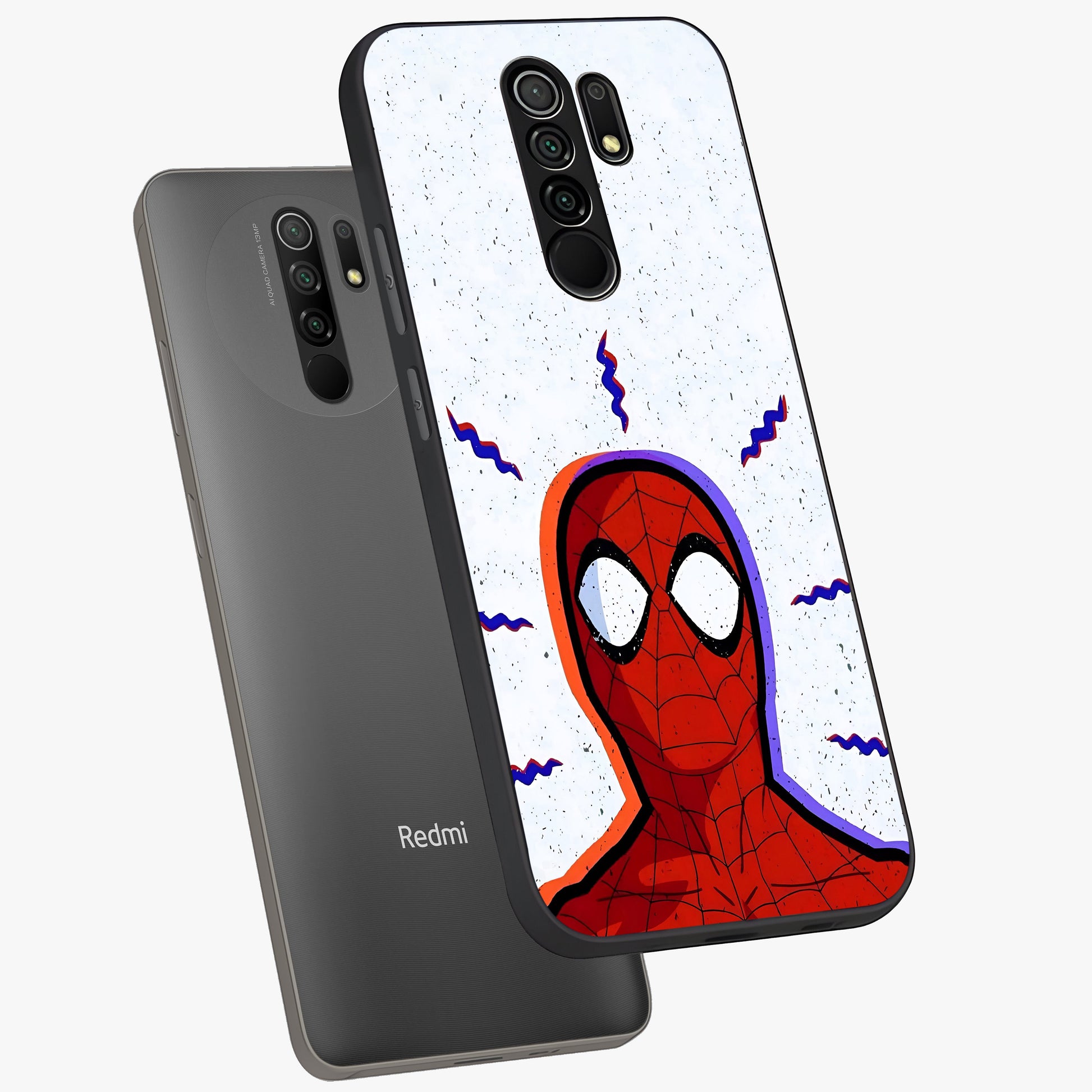 Omg Spiderman Glass Case displayed in angled mockup highlighting dynamic hero illustration with action comic aesthetic.