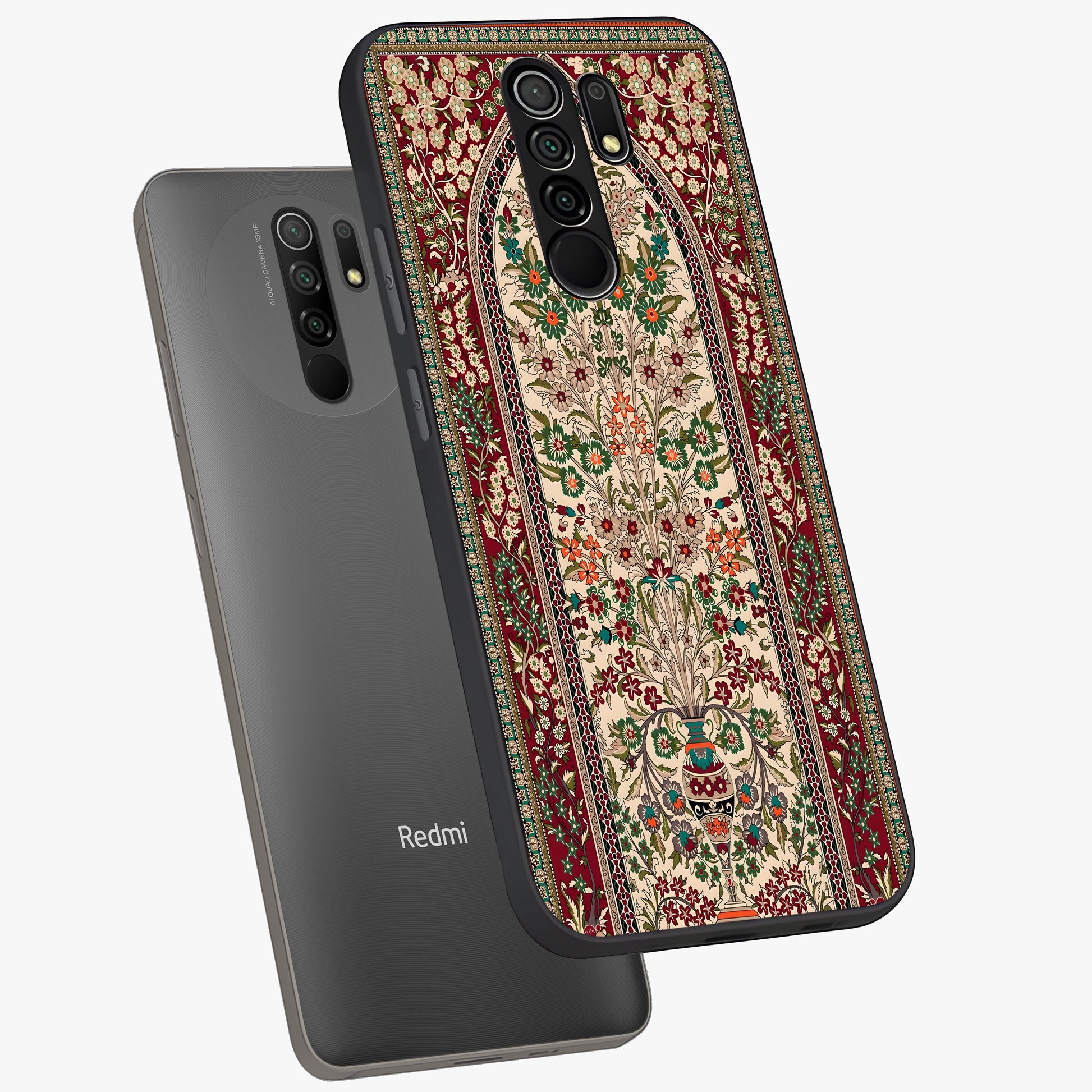 Persian Inspired Glass Case displayed in angled mockup highlighting intricate traditional design with elegant cultural aesthetic.