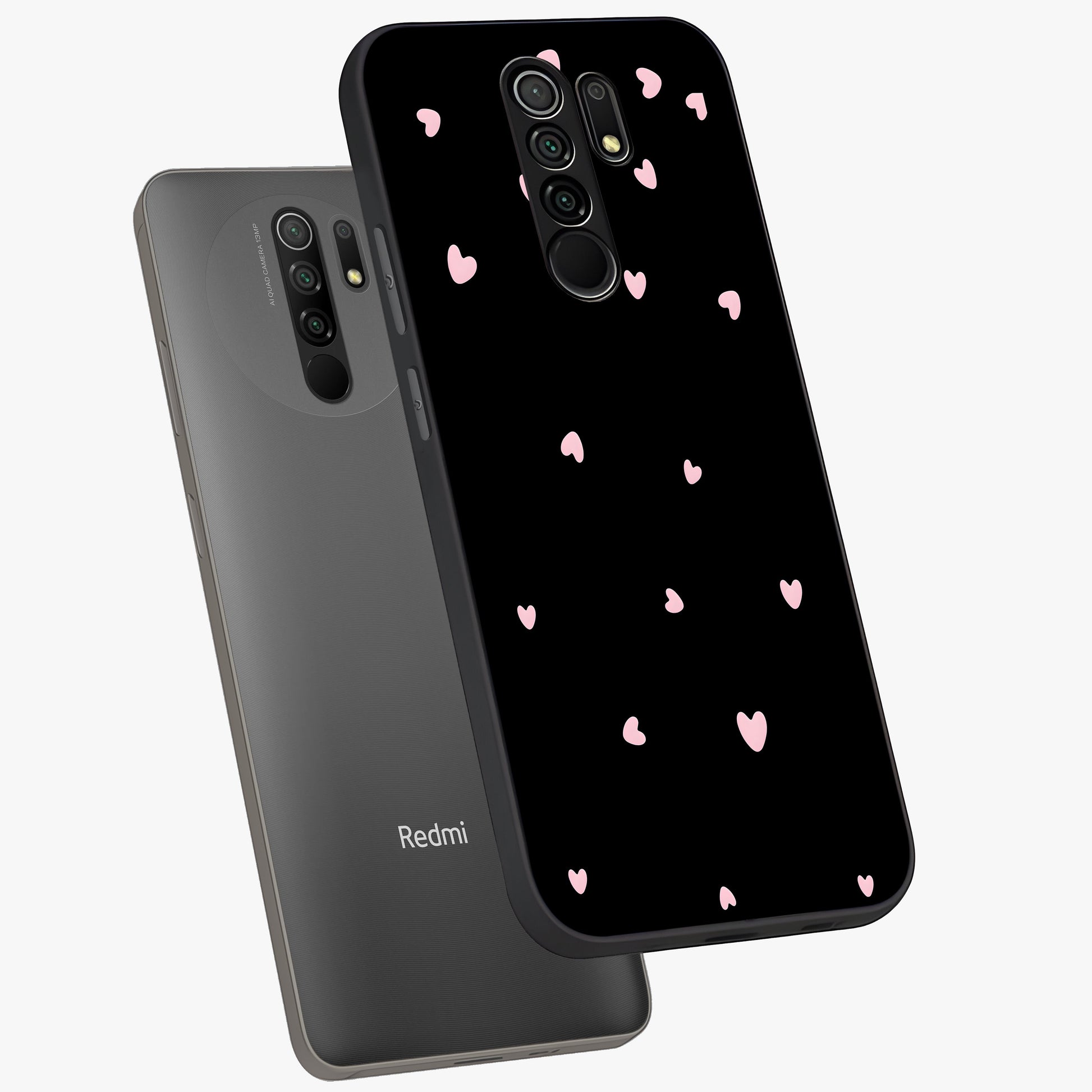 Pink Love Drops Glass Case displayed in angled mockup highlighting cute love drop design with vibrant pink aesthetic.