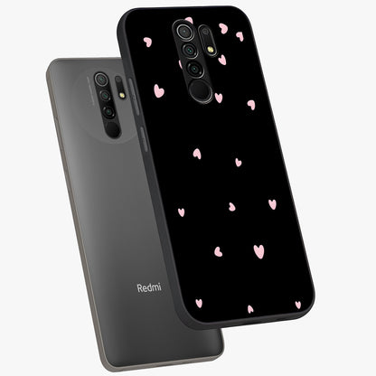 Pink Love Drops Glass Case displayed in angled mockup highlighting cute love drop design with vibrant pink aesthetic.