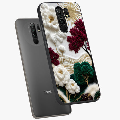Radiant Bloom Elegance Glass Case displayed in angled mockup highlighting graceful floral design with radiant aesthetic style.