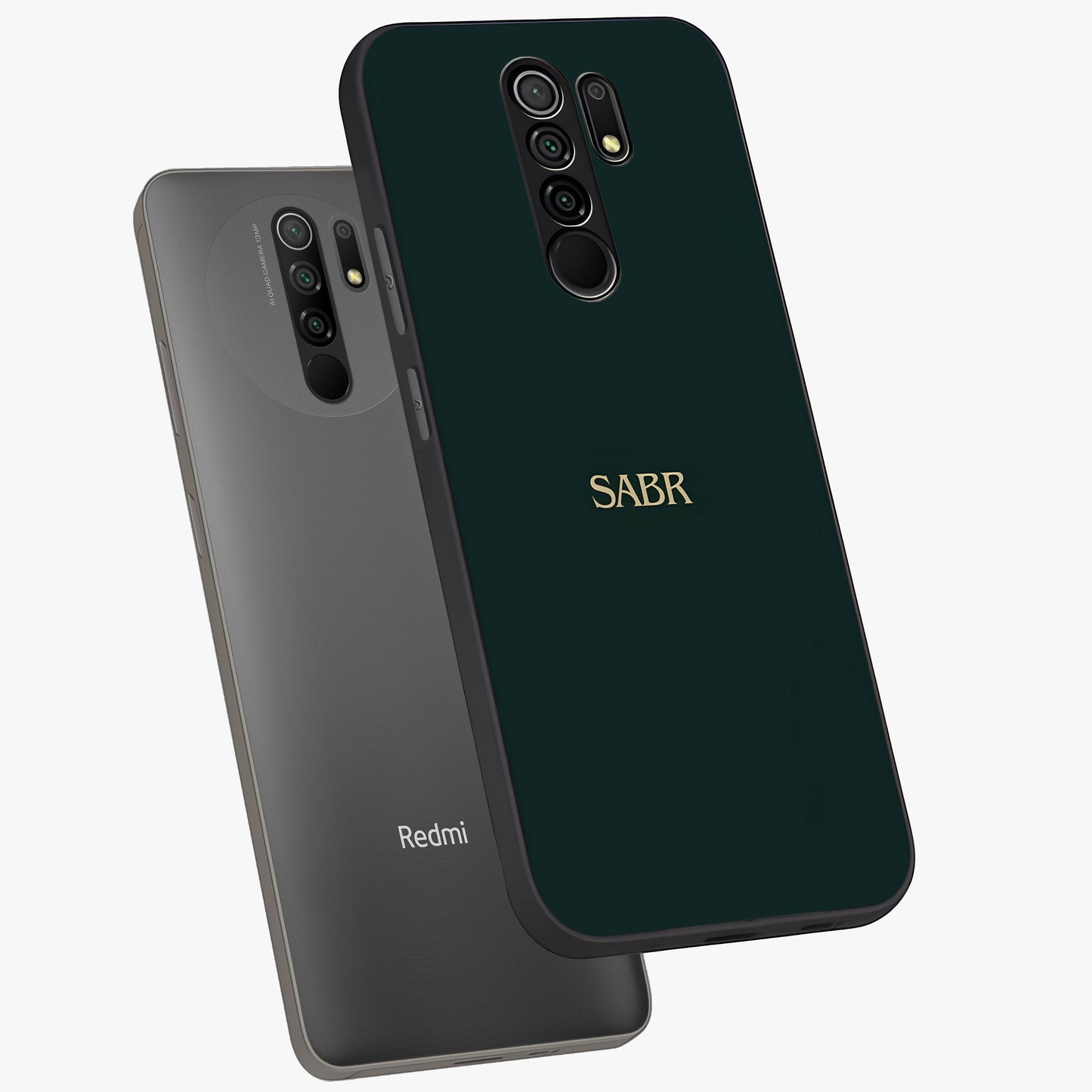 Sabr Minimal Patience Glass Case displayed in angled mockup highlighting simple inspirational design with clean aesthetic style.