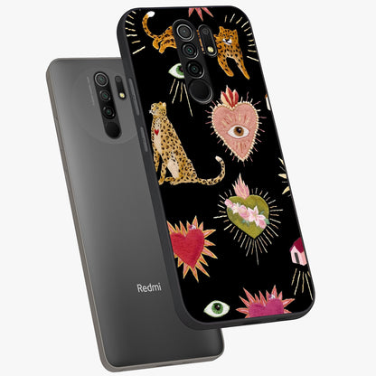 Sacred Jungle Heart Glass Case displayed in angled mockup highlighting lush tropical design with natural aesthetic style.