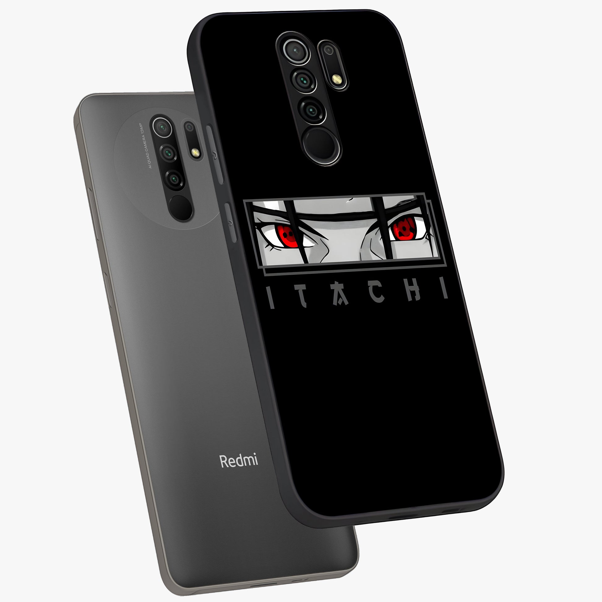 Scarlet Gaze Dominance Glass Case displayed in angled mockup highlighting intense visual design with bold scarlet aesthetic.