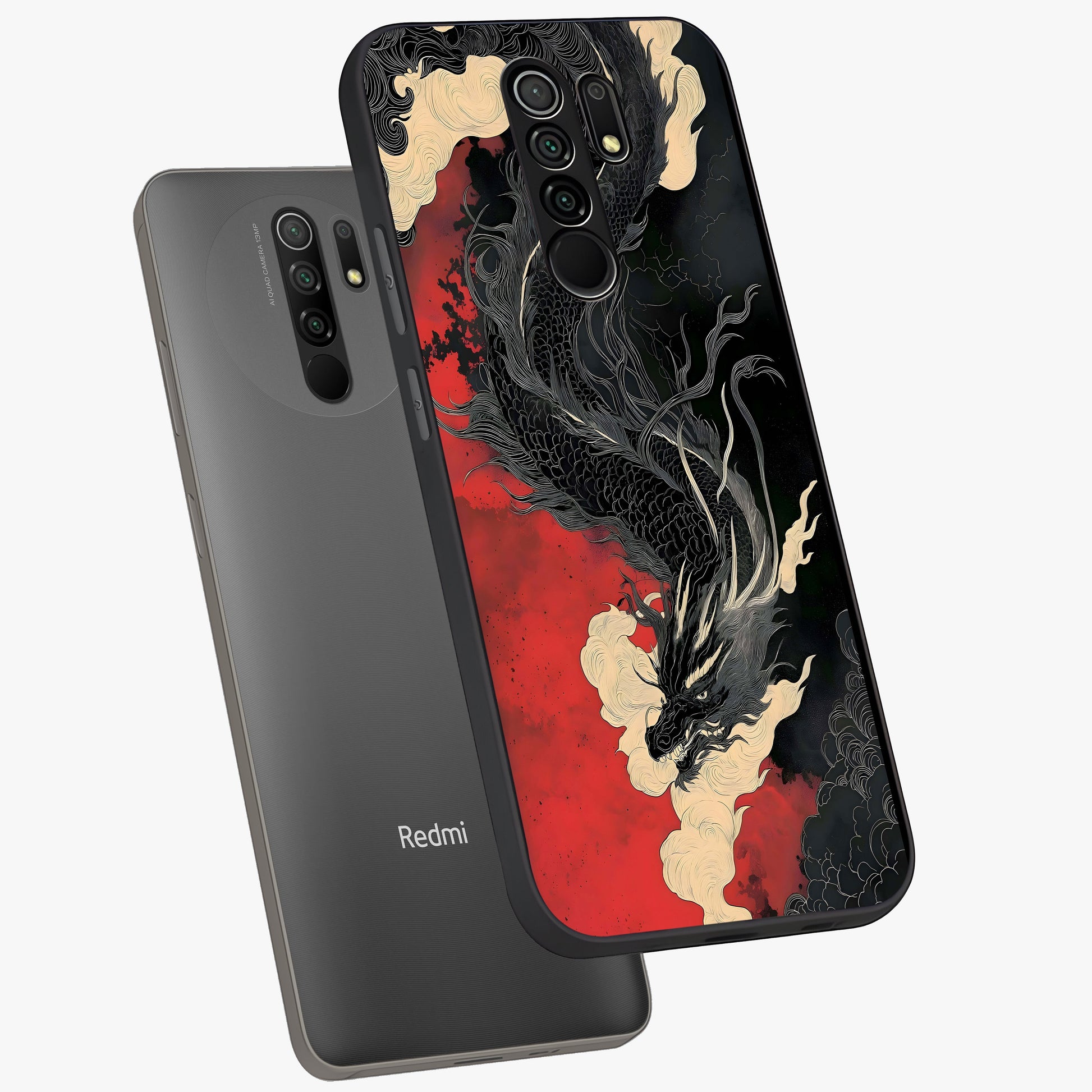 Shadow Dragon Fury Glass Case displayed in angled mockup highlighting powerful dragon illustration with dark fantasy aesthetic.