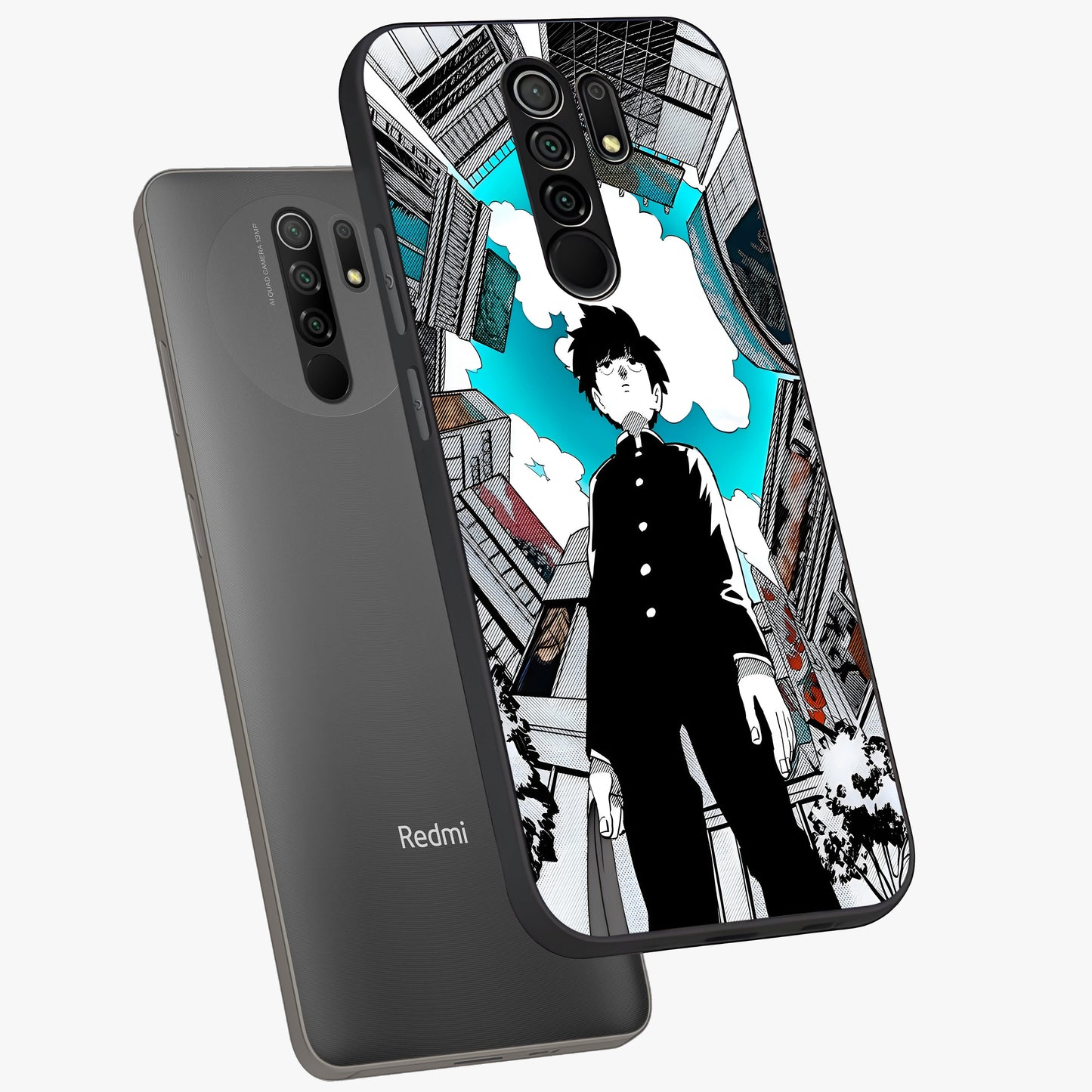 Silent Psychic Awakening Glass Case displayed in angled mockup highlighting spiritual awakening design with cosmic aesthetic.