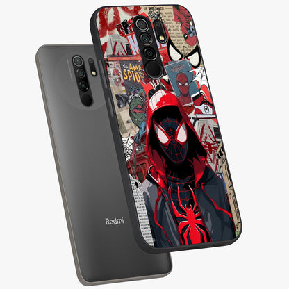 Spider Collage Street Glass Case displayed in angled mockup highlighting dynamic street style collage design with comic aesthetic.