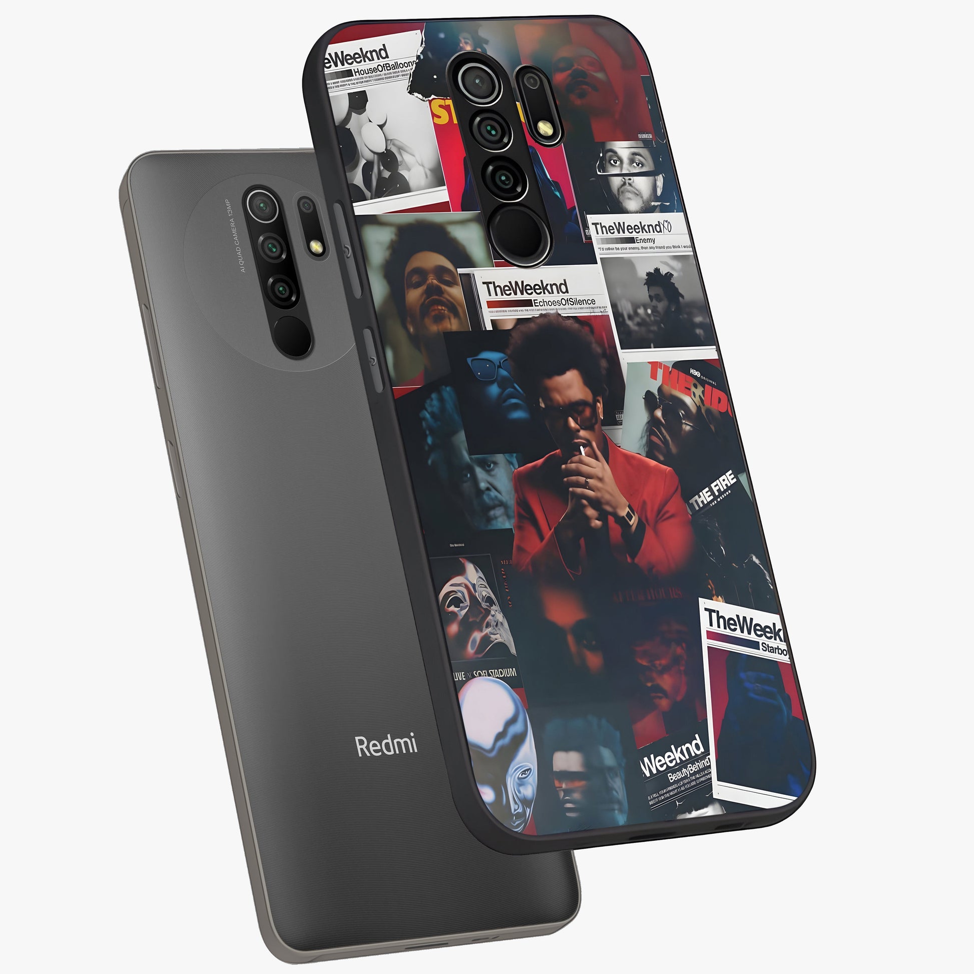 The Weeknd Glass Case displayed in angled mockup highlighting stylish pop culture inspired design with modern aesthetic.