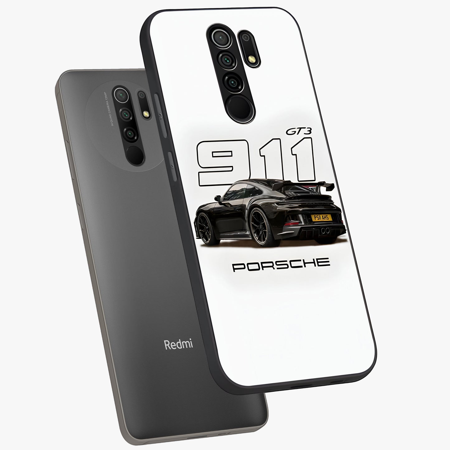 Turbo Legacy Icon Glass Case displayed in angled mockup highlighting dynamic automotive design with performance aesthetic.