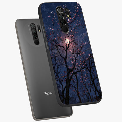 Twilight Sakura Serenade Glass Case displayed in angled mockup highlighting delicate sakura flower design with dreamy aesthetic.