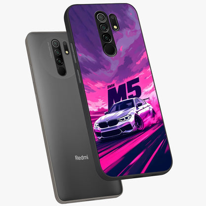 Velocity Drift Pulse Glass Case displayed in angled mockup highlighting dynamic drift design with sporty automotive aesthetic.