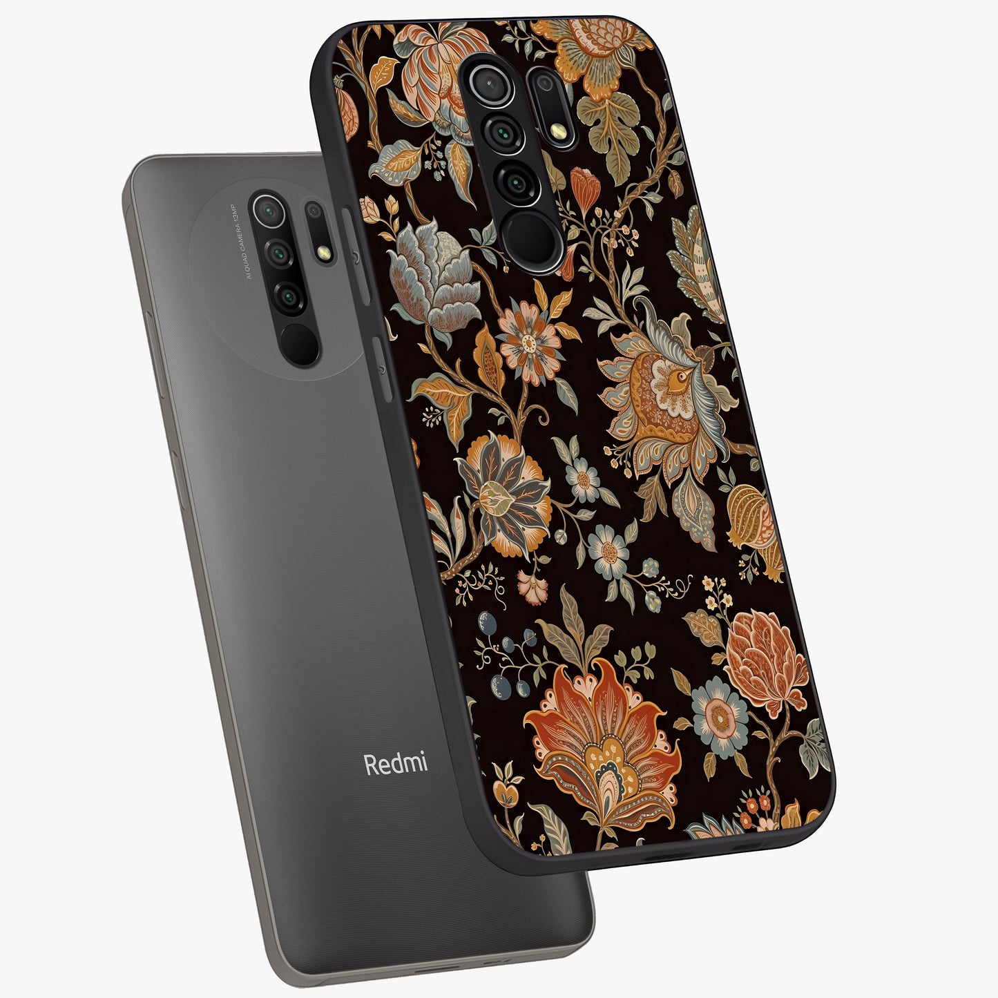 Vintage Floral Dream Glass Case displayed in angled mockup highlighting elegant vintage flower design with soft aesthetic style.