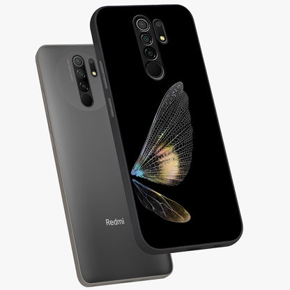 Whispers Of Wings Glass Case displayed in angled mockup highlighting soft feather design with celestial aesthetic style.