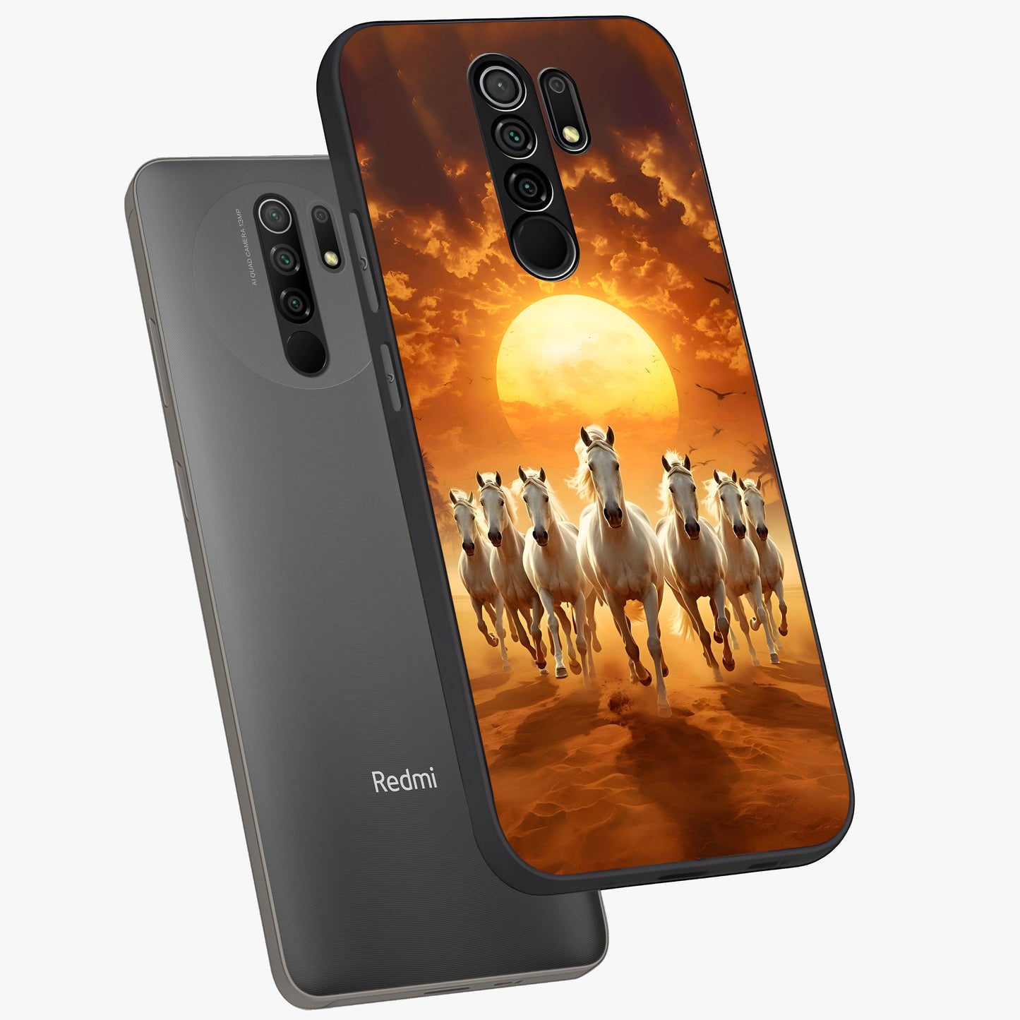 Wild Sunset Majesty Glass Case displayed in angled mockup highlighting vibrant sunset sky design with scenic aesthetic.