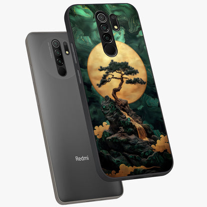 Zen Moon Rise Glass Case displayed in angled mockup highlighting peaceful lunar design with zen aesthetic style.