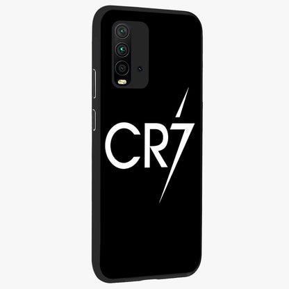 Cr7 Elite Strike Glass Case upright view showcasing energetic football inspired design with modern sports aesthetic.