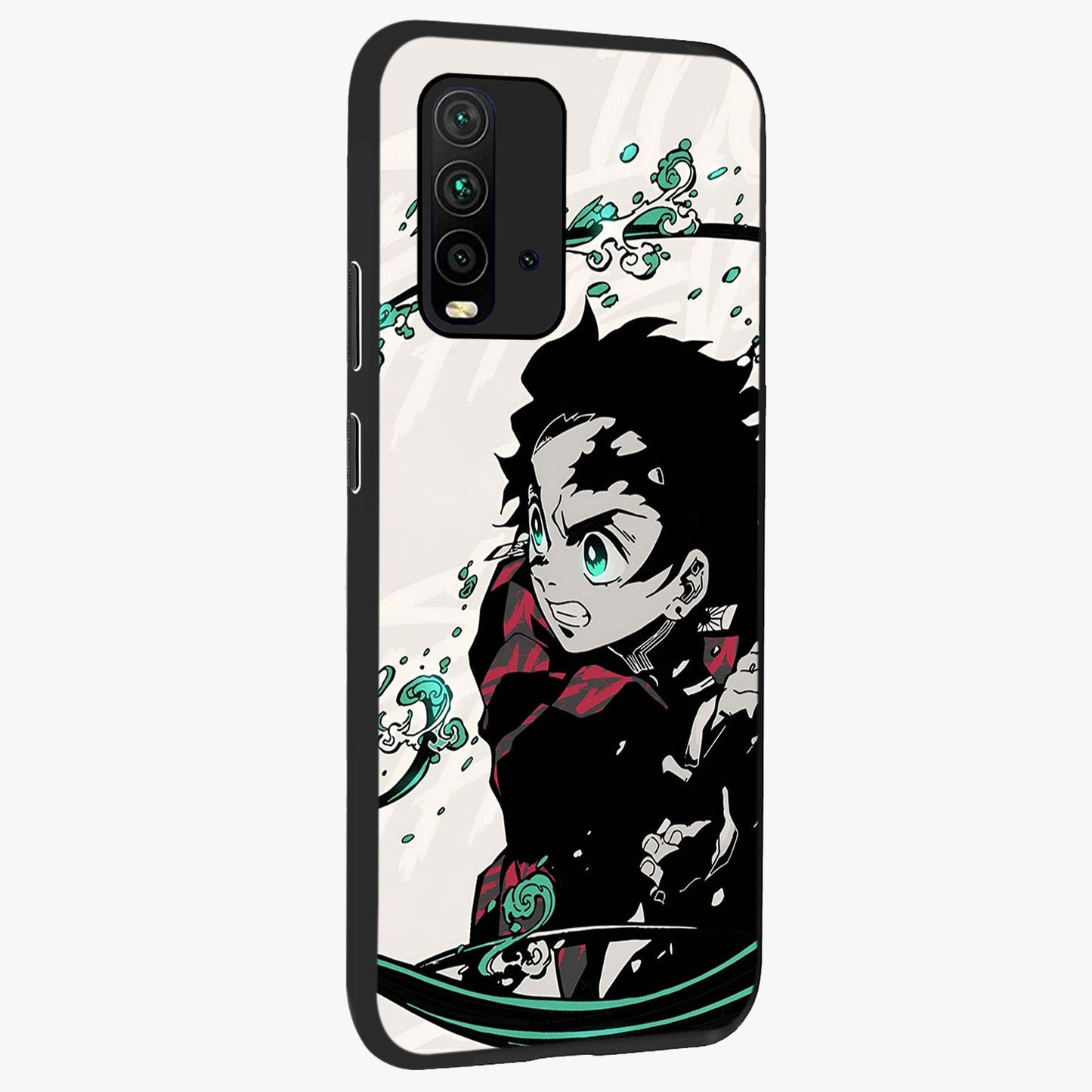 Demon Slayer Glass Case upright view showcasing powerful anime artwork with intense warrior theme.