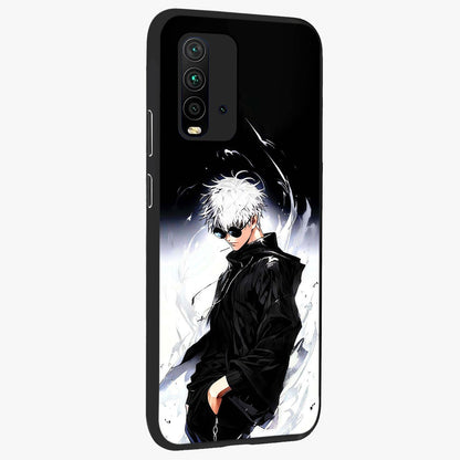 Limitless Shadow King Glass Case upright view showcasing bold shadow warrior artwork with epic fantasy theme.