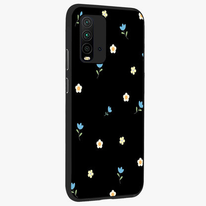 Minimal Petal Whispers Glass Case upright view showcasing elegant floral artwork with modern minimalist style.