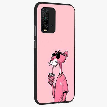 Pink Panther Glass Case upright view showcasing fun animated artwork with stylish retro cartoon theme.