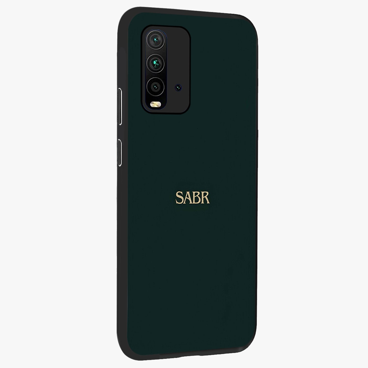 Sabr Minimal Patience Glass Case upright view showcasing calm minimalist artwork with motivational patience theme.