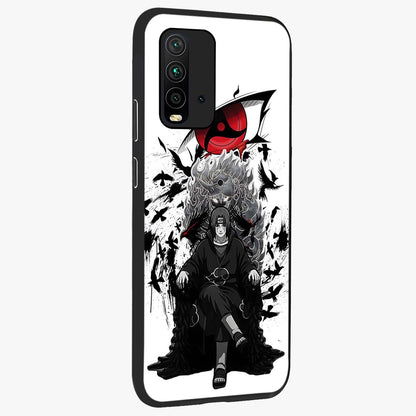 Uchiha Shadow Throne Glass Case upright view showcasing magical underwater galaxy artwork with vibrant cosmic theme.