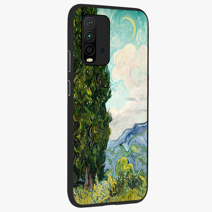 Van Gogh Vintage Art Glass Case upright view showcasing elegant vintage painting artwork with artistic heritage theme.