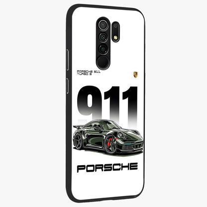 911 Turbo Dominance Glass Case upright perspective showcasing powerful racing design and modern automotive aesthetic.